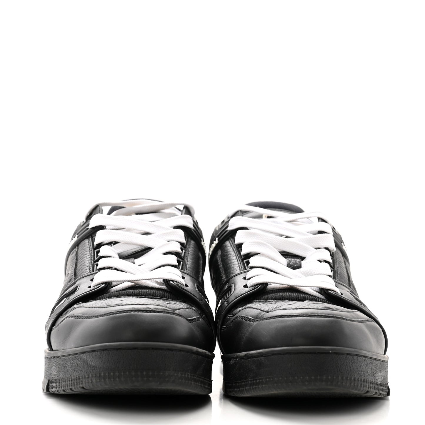Calfskin Monogram Mens LV Trainer Sneakers 9 Black