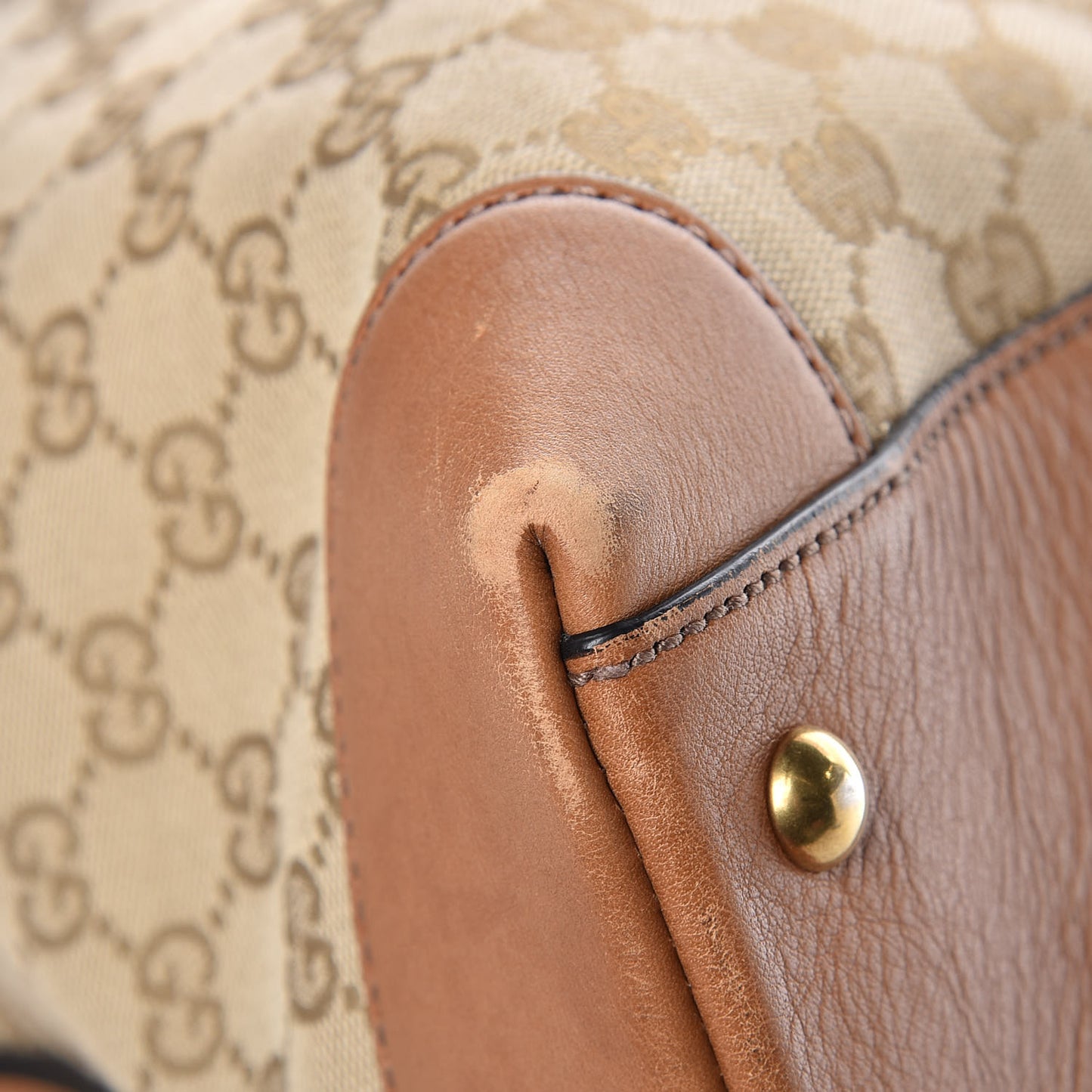 GG Monogram Web Large Rania Top Handle Bag Sand