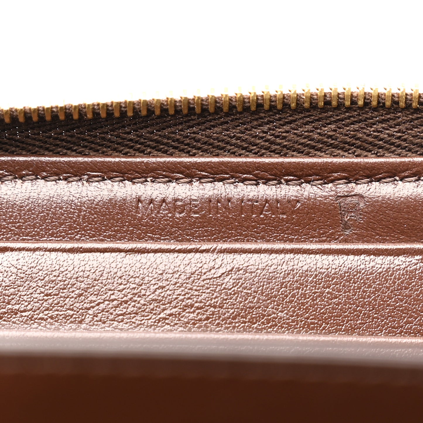 Lambskin Quilted C Charm Zip Around Wallet Brown