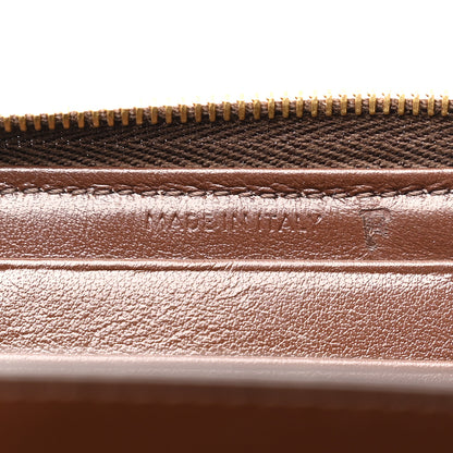 Celine Lambskin Quilted C Charm Zip Around Wallet Brown 7 of 10