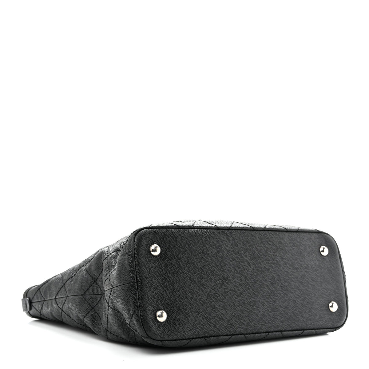 Chanel Grained Calfskin Quilted Small Daily Shopping Tote Black 4 of 15