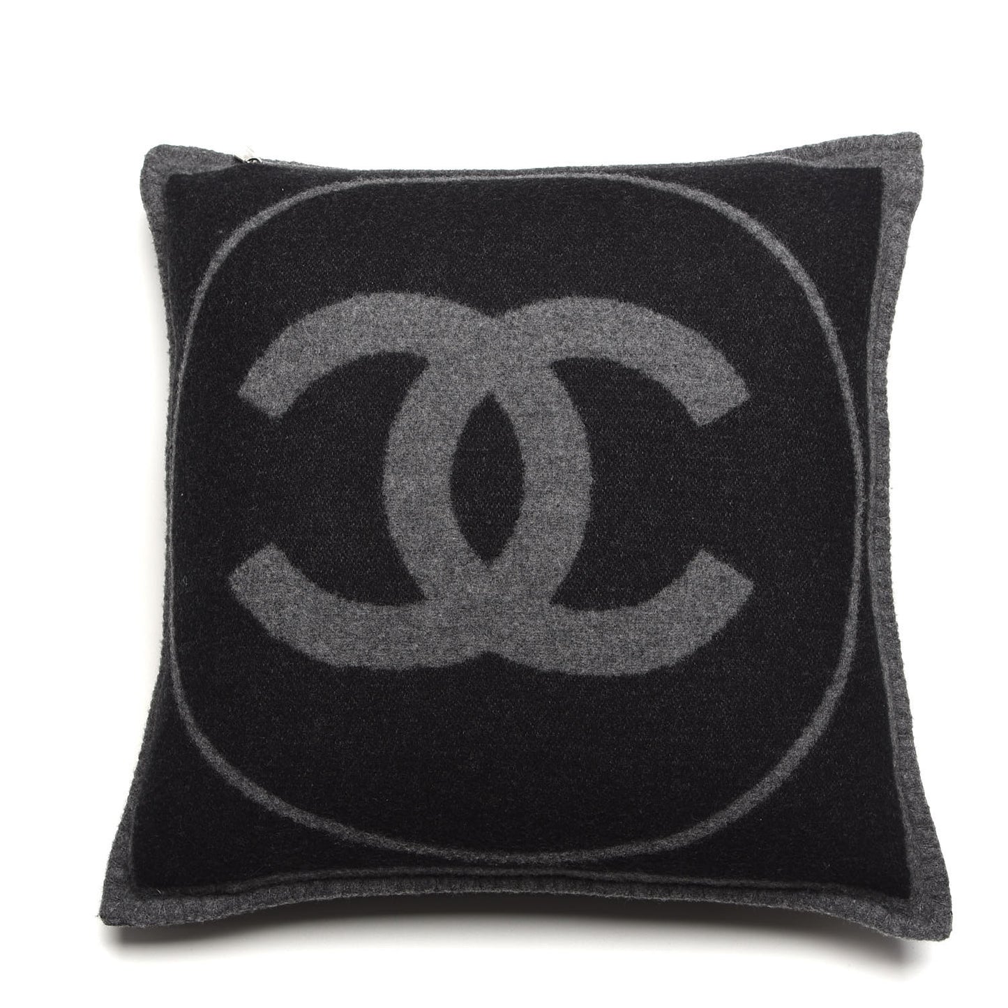 Merino Wool Cashmere CC Pillow Black Grey