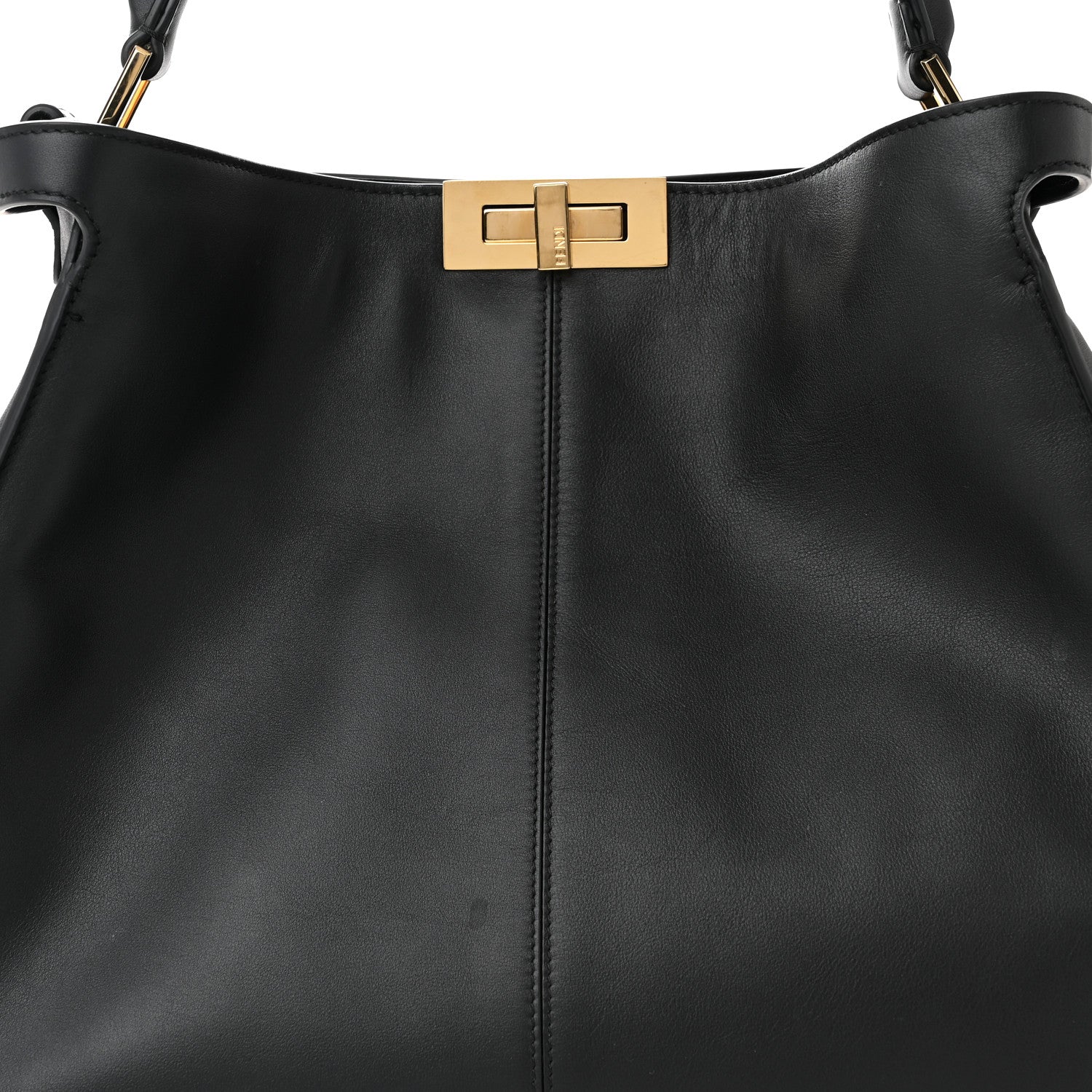 Fendi Vitello Seta Shearling FF 1974 Large Peekaboo X-Lite Black 7 of 13