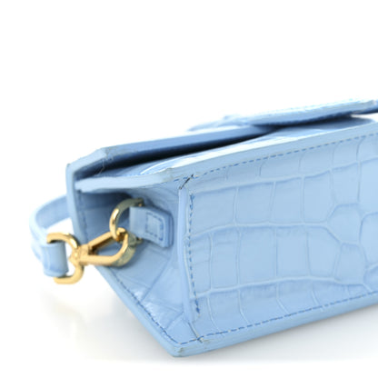 Jacquemus Calfskin Crocodile Embossed Le Bambino Blue 8 of 10