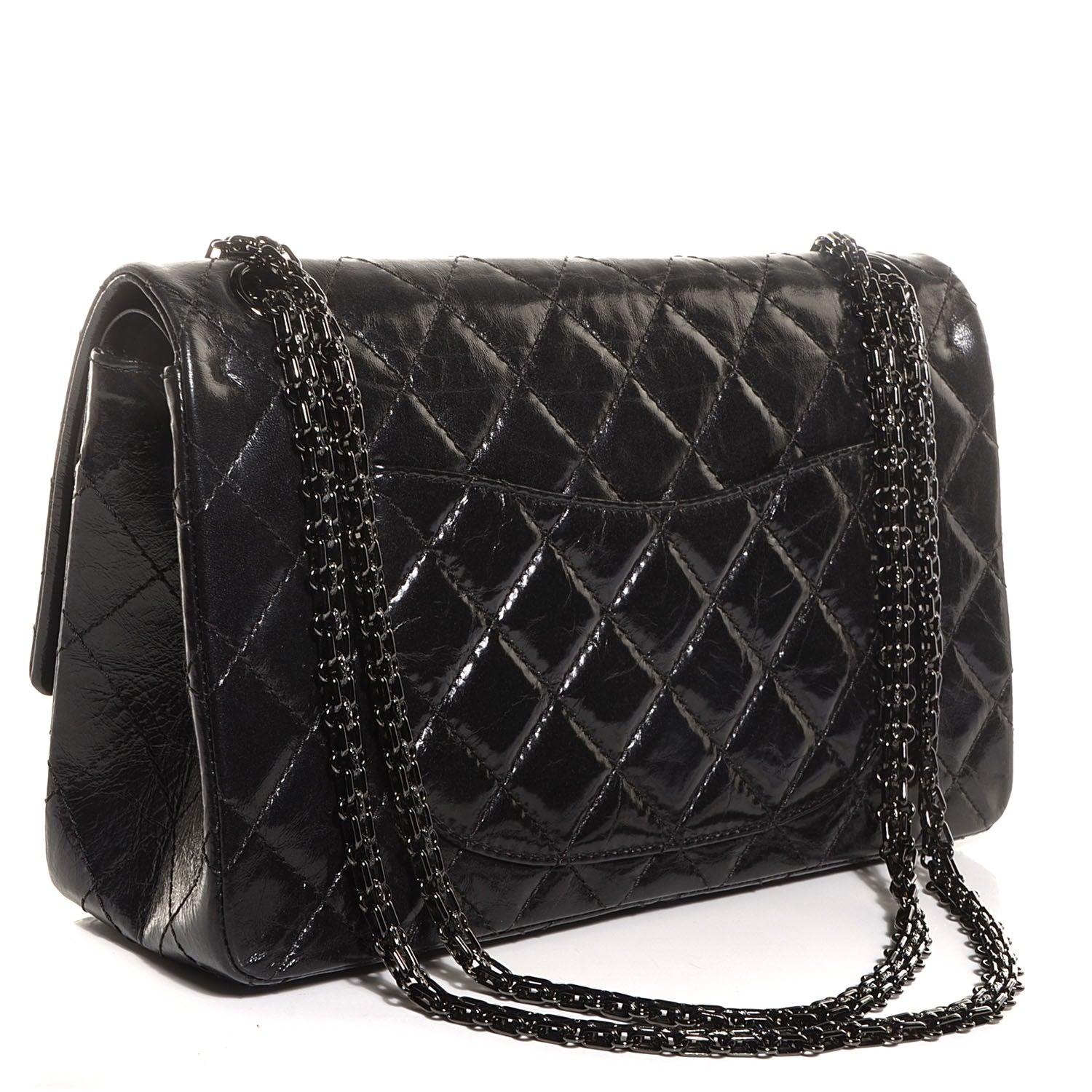 Chanel Glazed Calfskin 2.55 Reissue Flap 226 Black 3 of 9