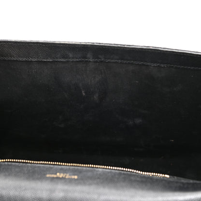Saint Laurent Grain De Poudre Textured Mixed Matelasse Large Triquilt Monogram Satchel Black 22 of 35