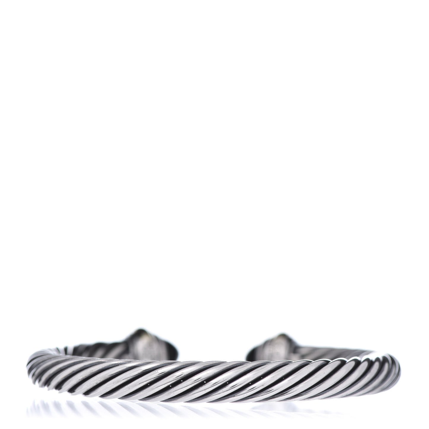 Sterling Silver 14K Yellow Gold Black Onyx 7mm Cable Classics Bracelet