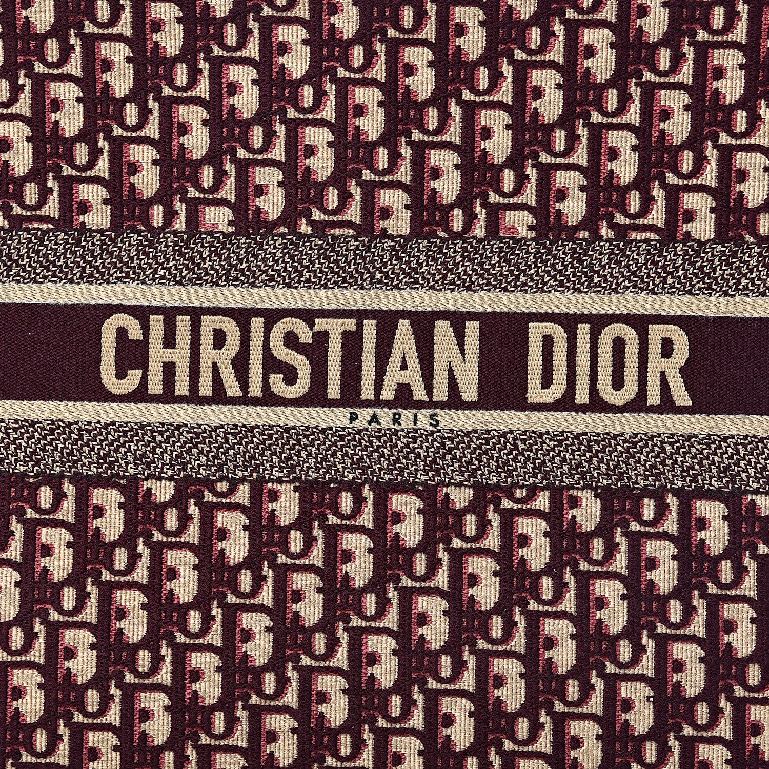 Christian Dior Oblique Large Book Tote Burgundy Multicolor 10 of 10