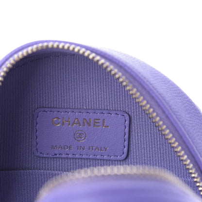 Chanel Caviar Quilted Round Clutch With Chain Purple 8 of 10