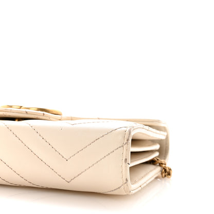 Gucci Calfskin Matelasse GG Marmont Chain Wallet Mystic White 10 of 10