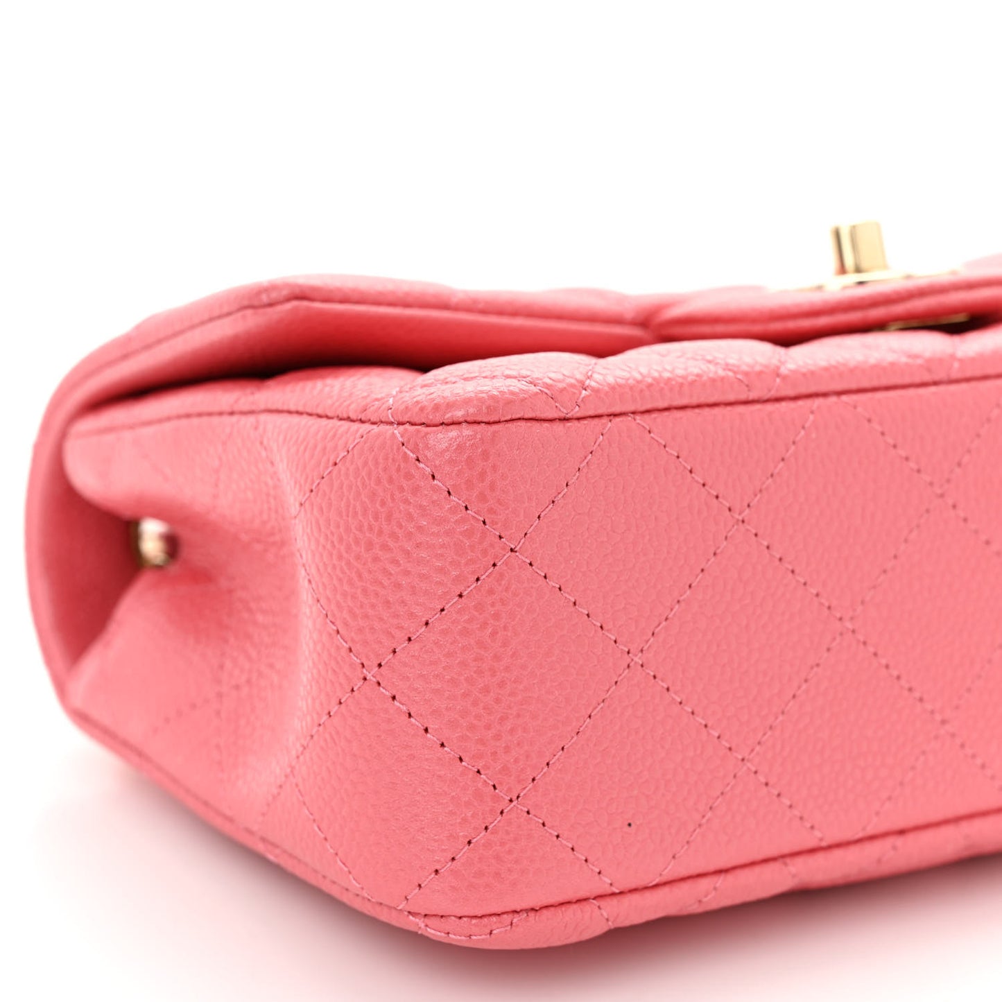 Caviar Quilted Mini Rectangular Flap Dark Pink