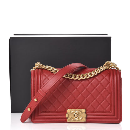 Chanel Caviar Quilted Medium Boy Flap Red 8 of 8