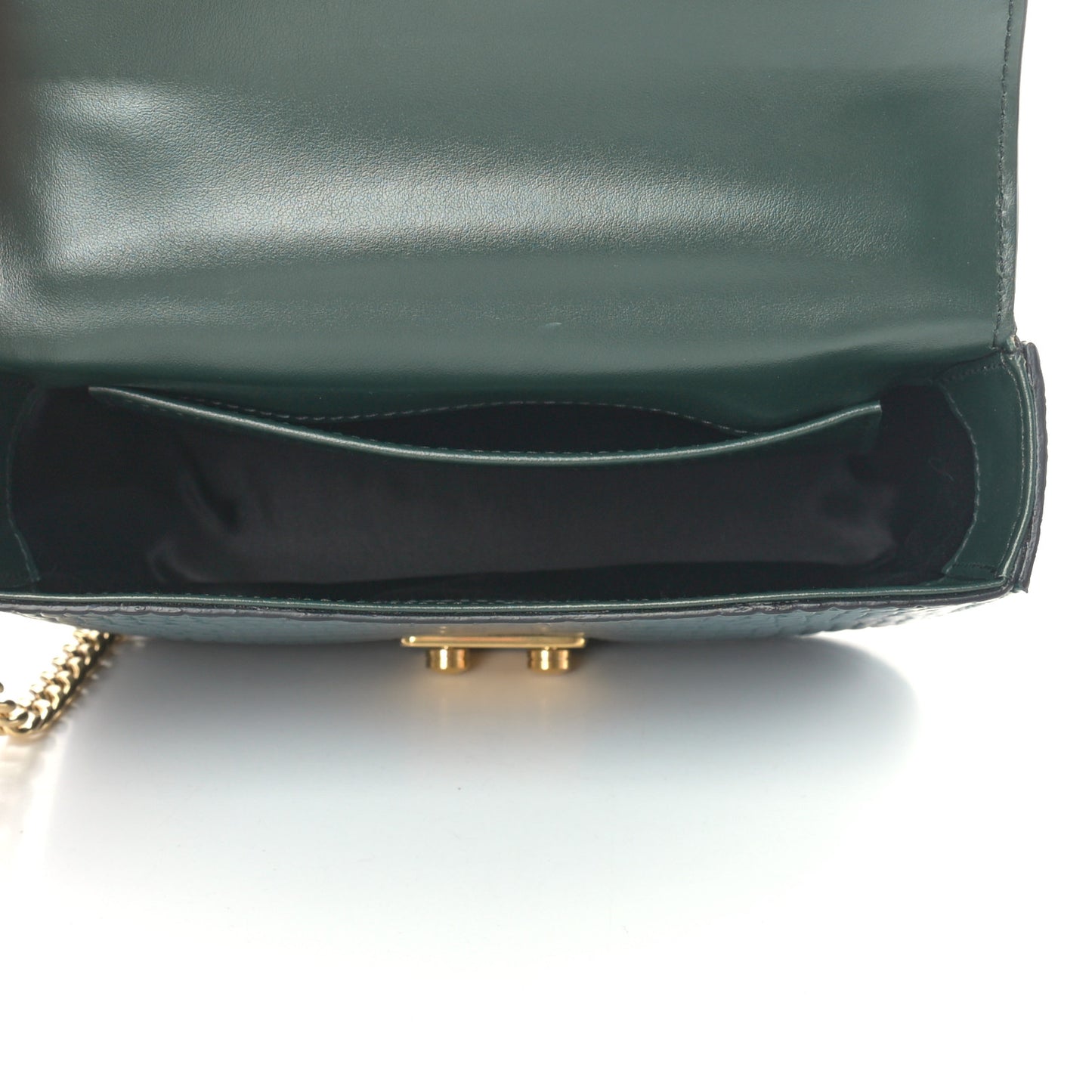 Crocodile Print Calfskin Top Handle Bag Emerald