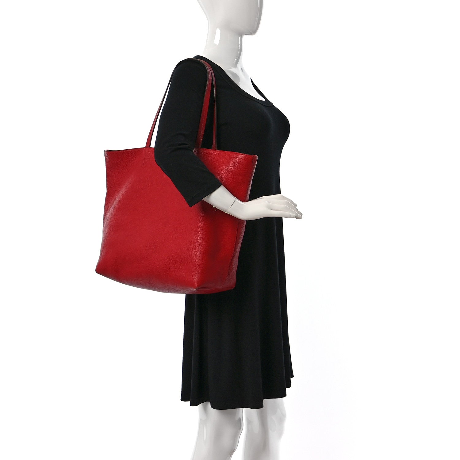 Salvatore Ferragamo Calfskin Gina Tote Red 2 of 14