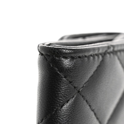 Chanel Lambskin Quilted Flap Card Holder Wallet Black 11 of 12