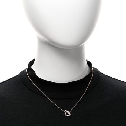 Hermes 18K Rose Gold Diamond Finesse Pendant Necklace 2 of 6