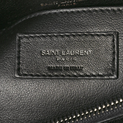 Saint Laurent Sheepskin Matelasse Chevron Monogram Medium College Bag Black 6 of 10