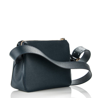 Burberry Soft Grain Calfskin House Check Small Helmsley Crossbody Blue Carbon 3 of 8