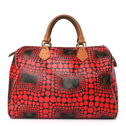 Louis Vuitton Monogram Kusama Town Speedy 30 Red 1 of 7