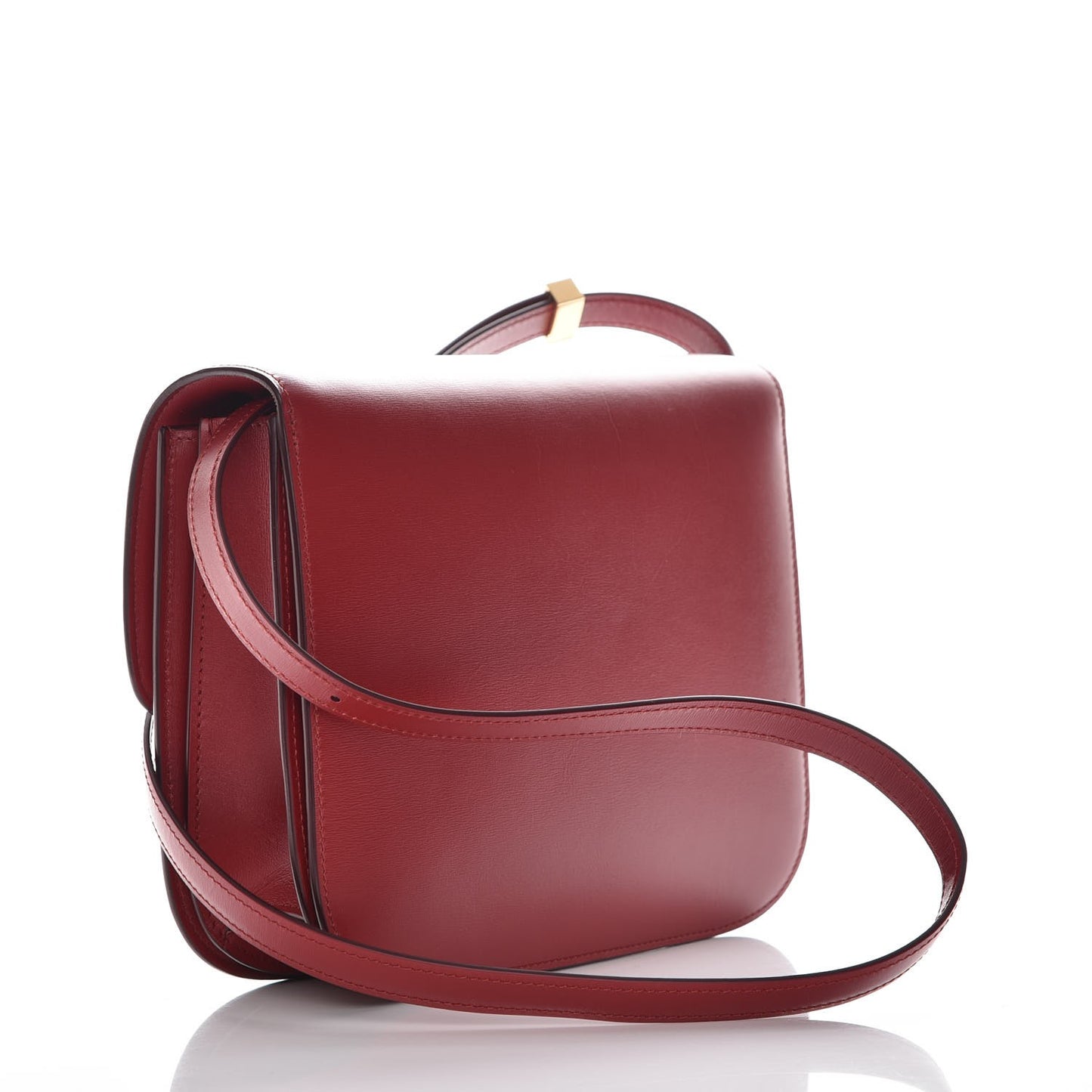 Box Calfskin Medium Classic Box Flap Bag Red