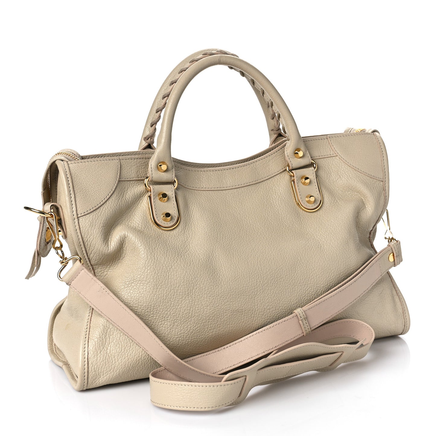 Chevre Gold Metallic Edge Hardware City Beige Tapioca