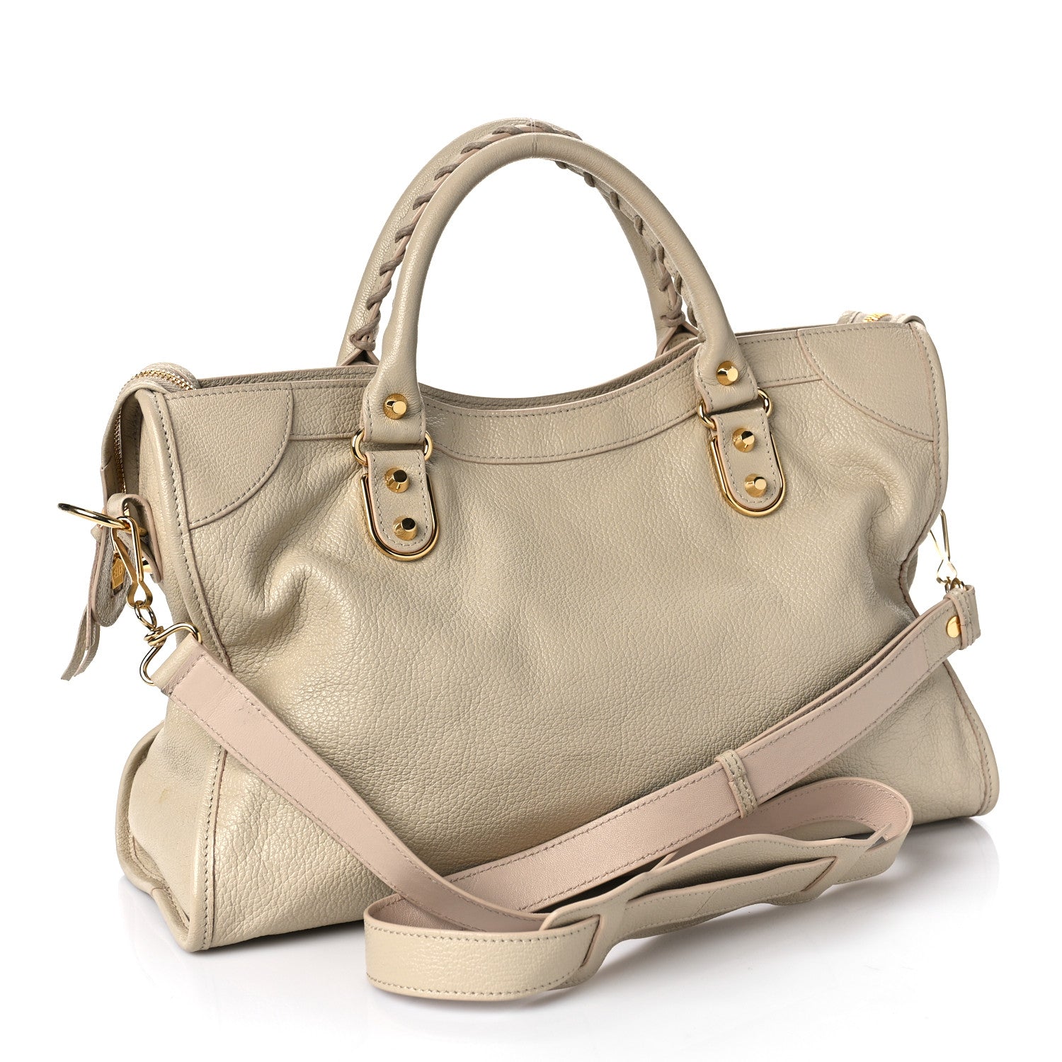 Balenciaga Chevre Gold Metallic Edge Hardware City Beige Tapioca 3 of 11