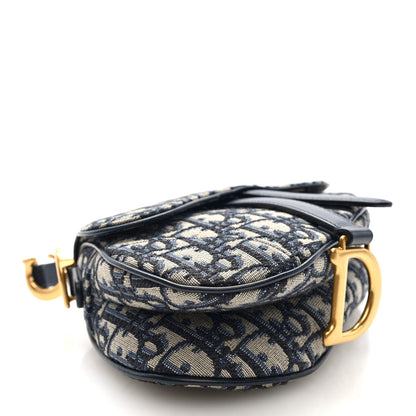 Christian Dior Oblique Mini Saddle Bag Blue 4 of 10