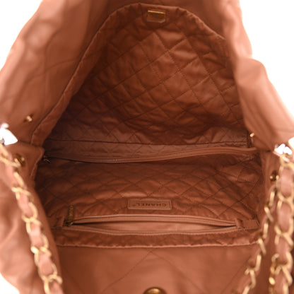 Chanel Shiny Calfskin Quilted Chanel 22 Camel 6 of 12