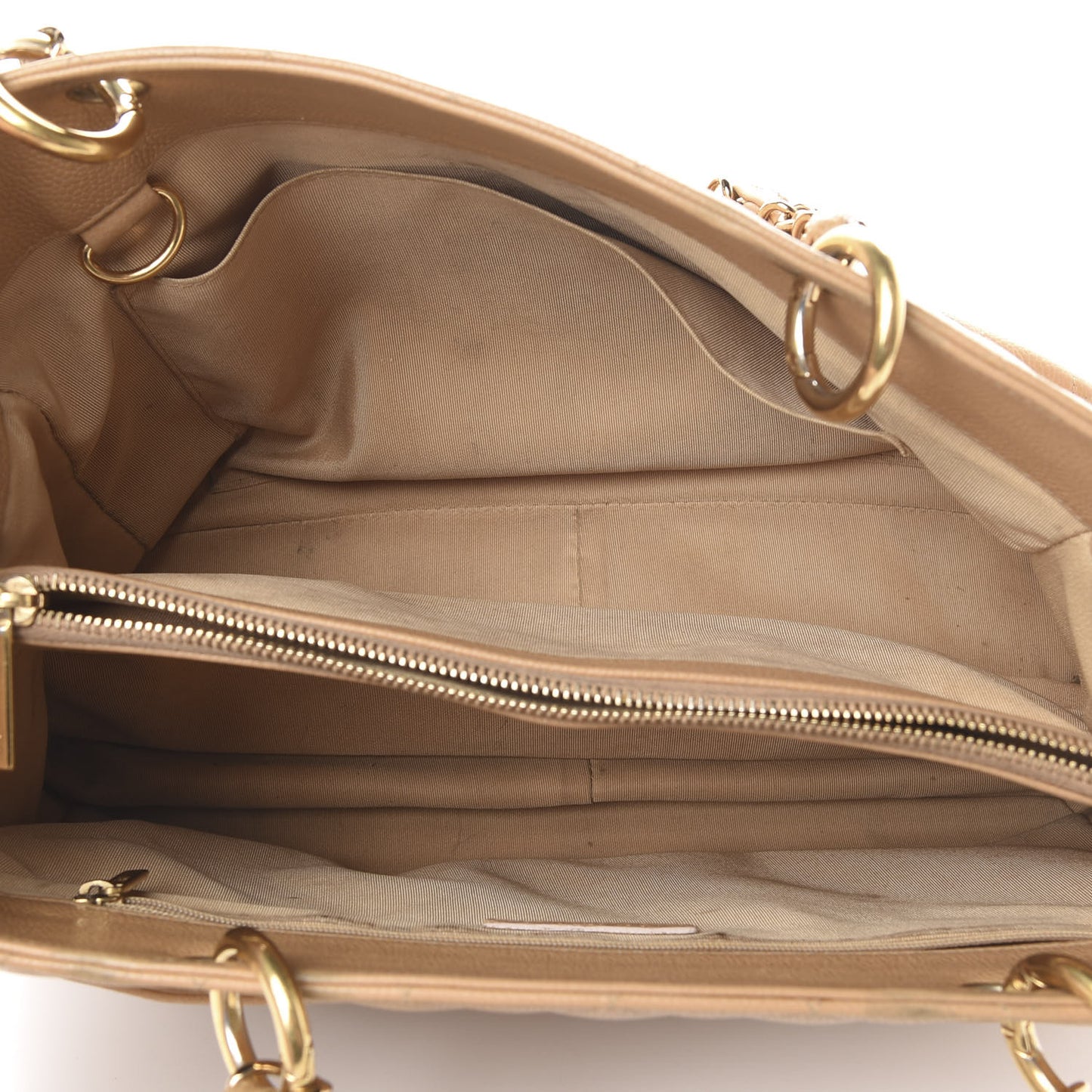 Caviar Quilted Grand Shopping Tote GST Beige