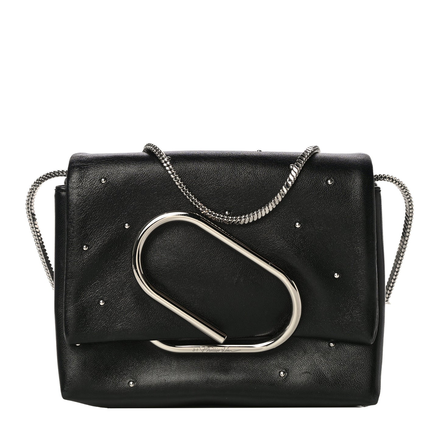 Calfskin Alix Soft Flap Clutch Black
