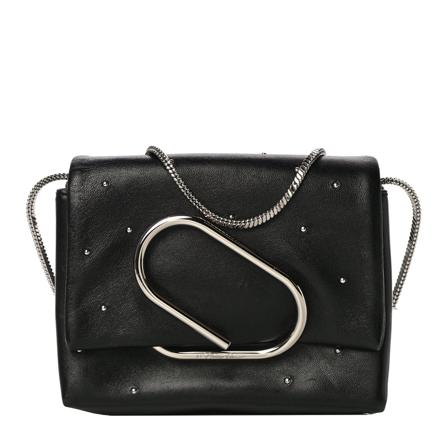 3.1 Phillip Lim Calfskin Alix Soft Flap Clutch Black 1 of 15