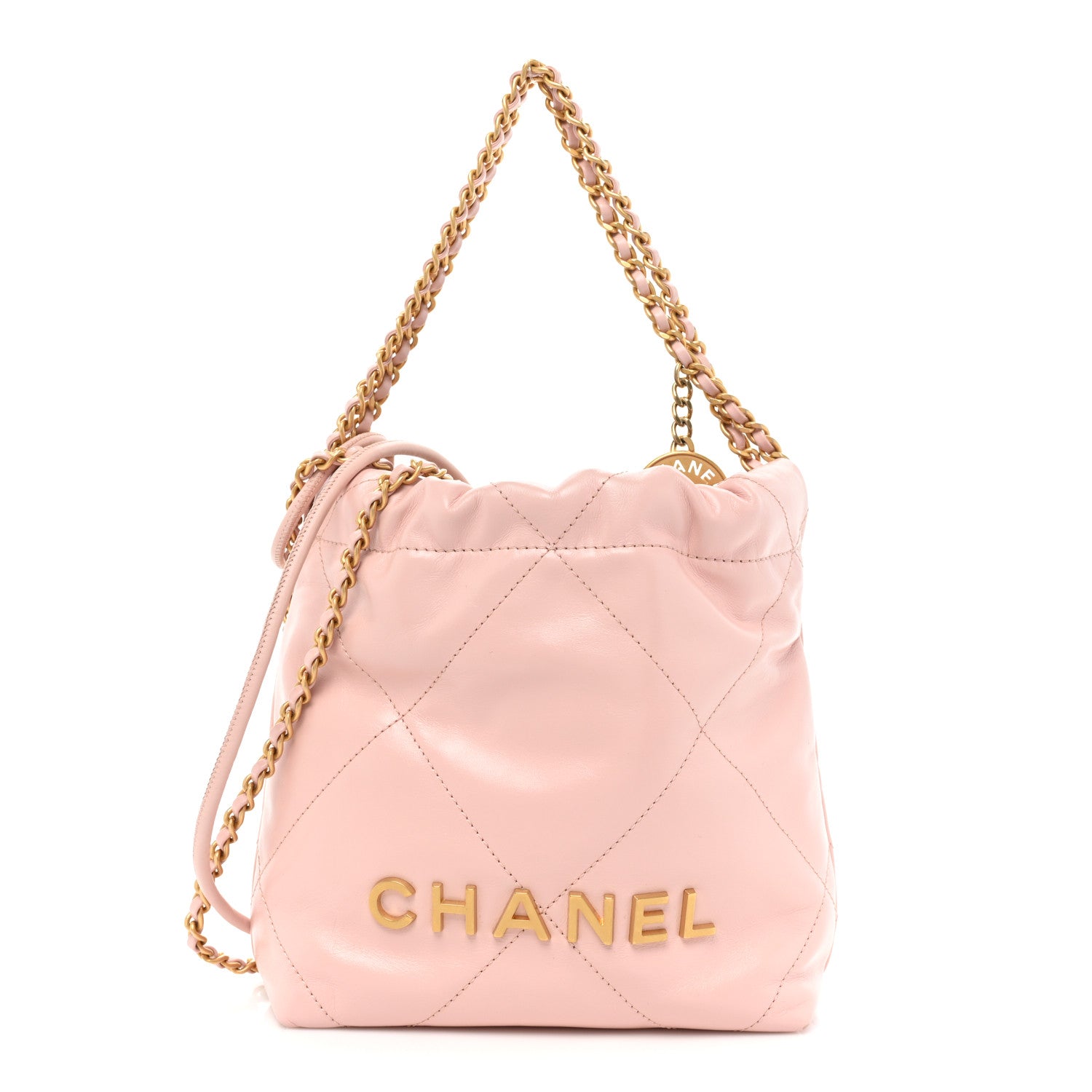 Chanel Shiny Calfskin Quilted Mini Chanel 22 Rose Clair 1 of 13