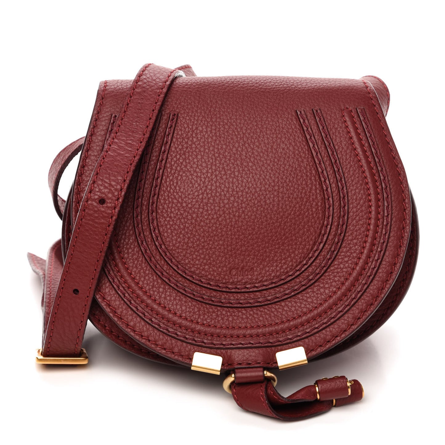 Calfskin Mini Marcie Round Crossbody Bag Red