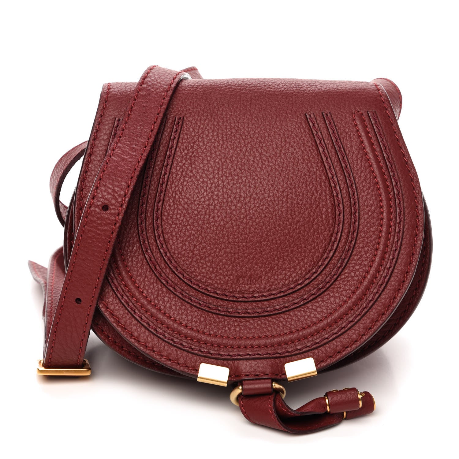 Chloe Calfskin Mini Marcie Round Crossbody Bag Red 1 of 12