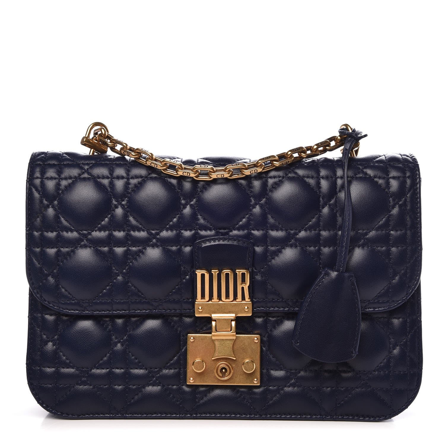 Christian Dior Lambskin Cannage Large Dioraddict Flap Bag Indigo Blue 1 of 8