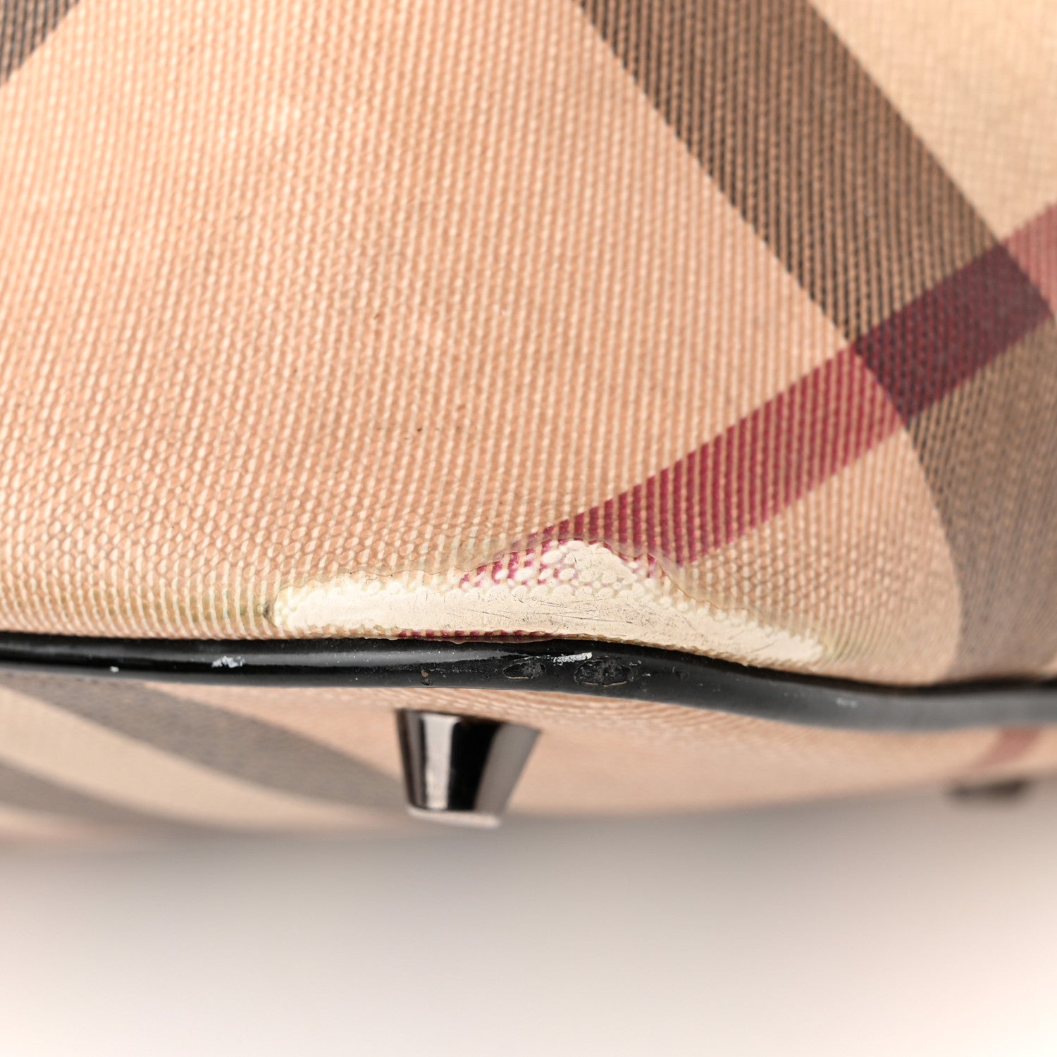 Burberry Patent Trim Nova Check Shopper Tote Black 12 of 21