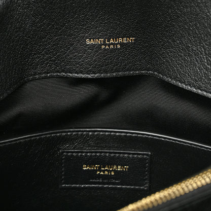 Saint Laurent Sheepskin Matelasse Chevron Monogram Large College Satchel Black 6 of 10