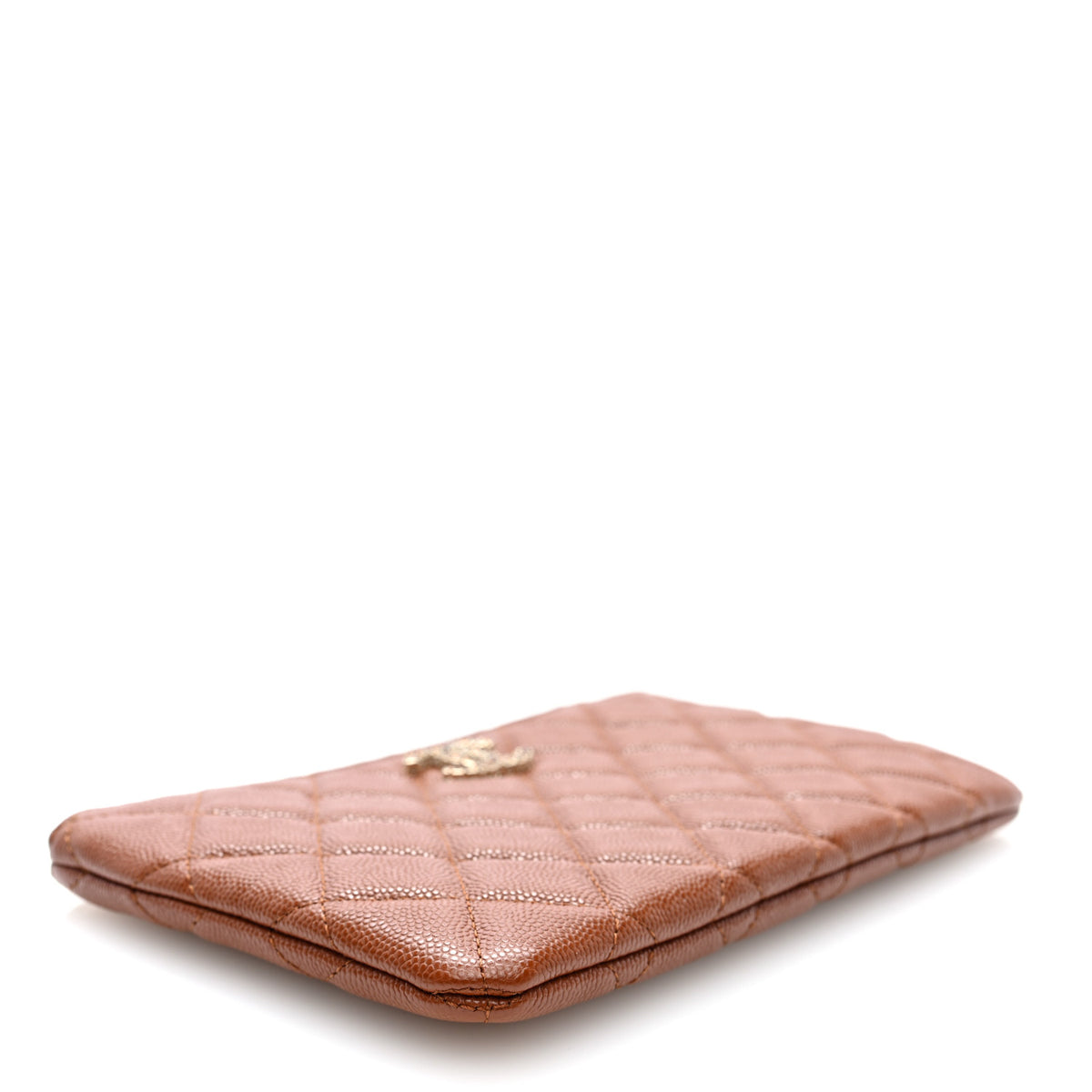 Chanel Caviar Crystal Quilted Coco Candy Cosmetic Case Brown 4 of 9