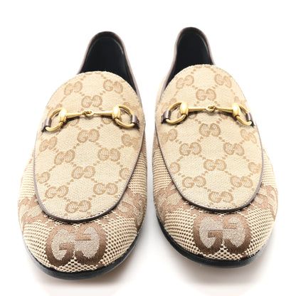 Gucci Monogram Jumbo GG Malaga Kid Horsebit Womens Jordaan Loafers 40.5 Camel Ebony New Acero Beige 3 of 10
