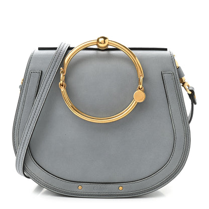 Chloe Calfskin Suede Medium Nile Bracelet Bag Cloudy Blue 1 of 10
