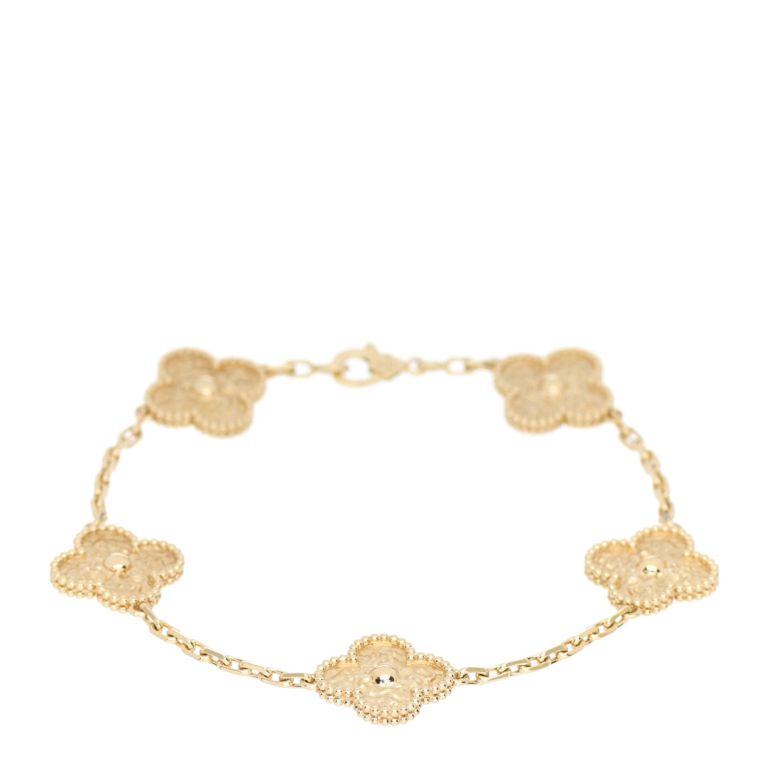 Van Cleef & Arpels 18K Yellow Gold 5 Motifs Vintage Alhambra Bracelet 1 of 4