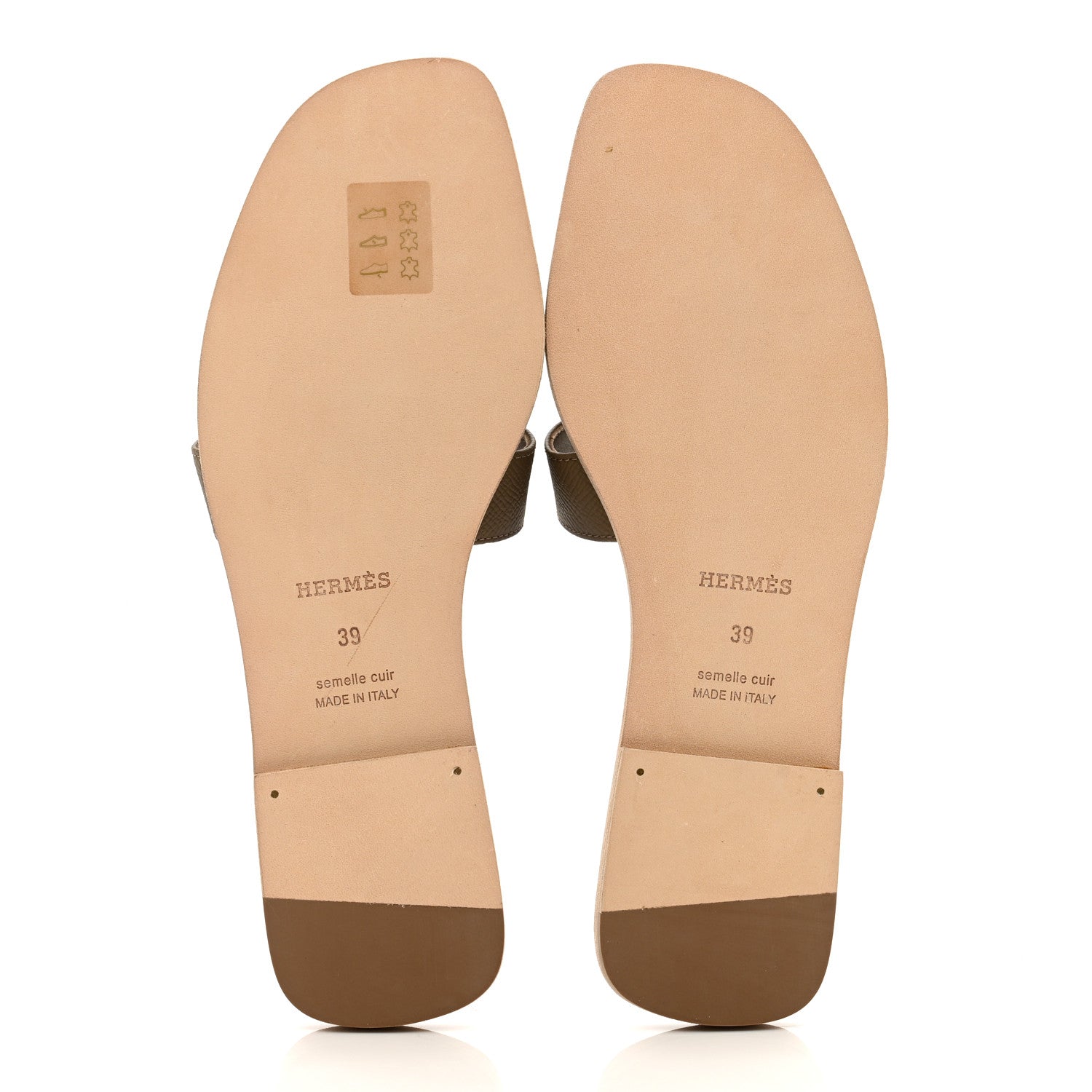 Hermes Epsom Oran Sandals 39 Etoupe 5 of 9