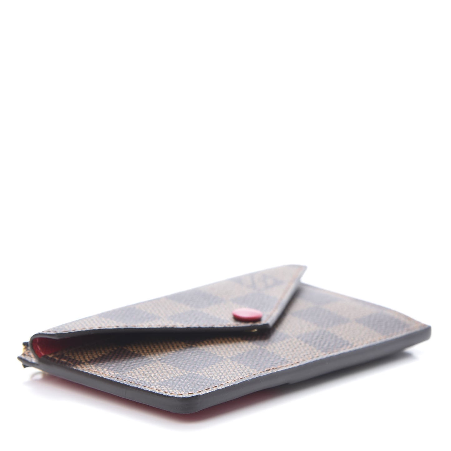 Damier Ebene Recto Verso Card Holder Red