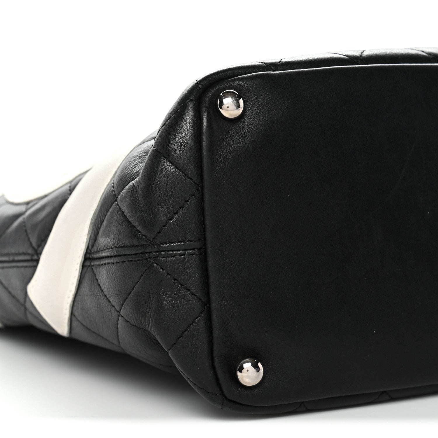 Chanel Calfskin Quilted Medium Cambon Tote Black White 9 of 15
