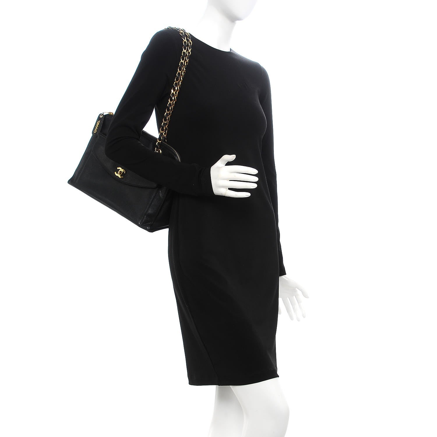 Chanel Caviar Flap Shoulder Bag Black 2 of 7