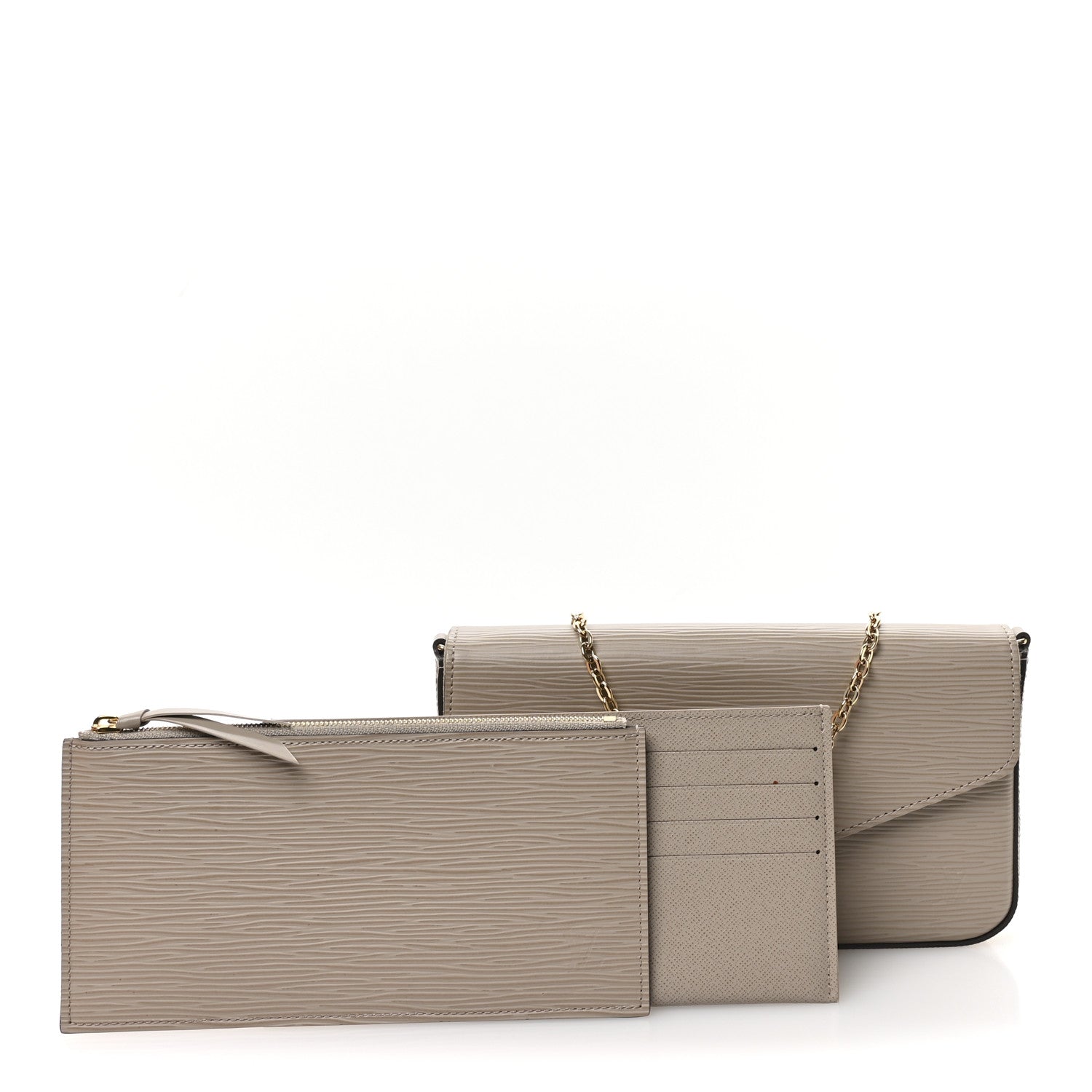 Louis Vuitton Epi Felicie Pochette Chain Wallet Galet 3 of 11