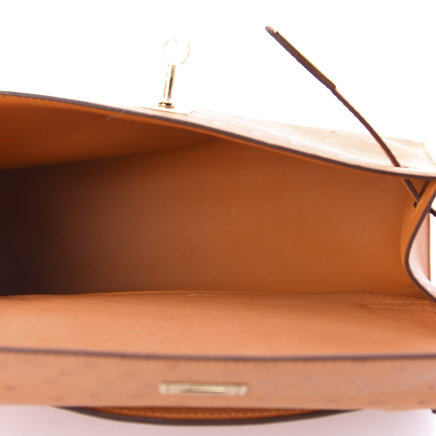 Hermes Ostrich Kelly Pochette Abricot 4 of 9
