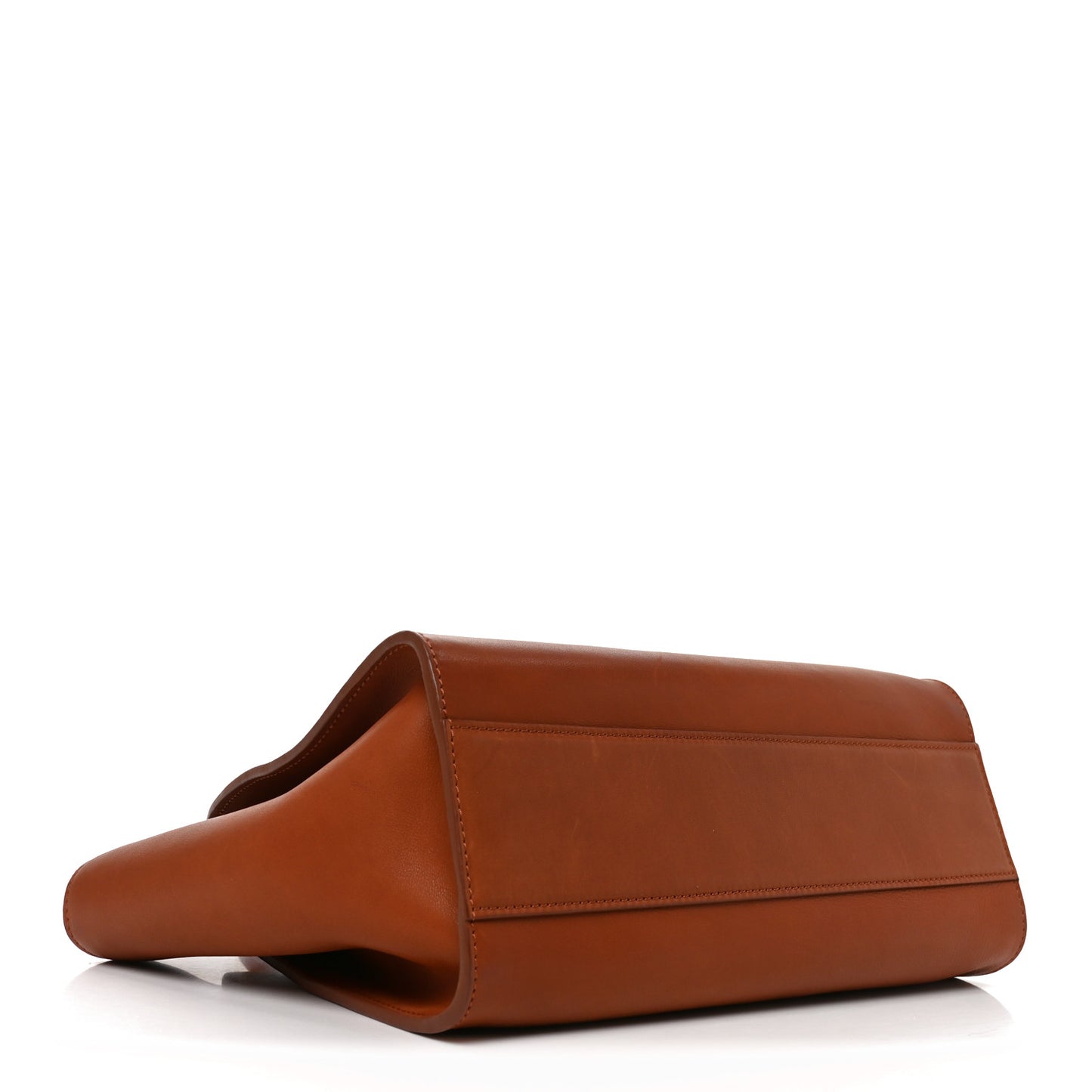 Polished Saddle Calfskin Marlo 12 Tote Bag Acero