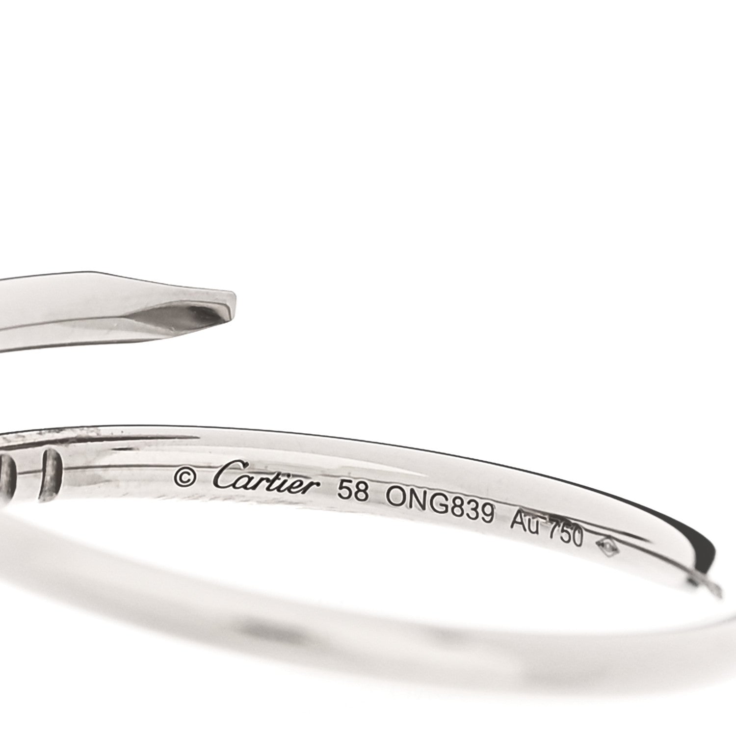 Cartier 18K White Gold Small Juste Un Clou Ring 58 8.5 4 of 5