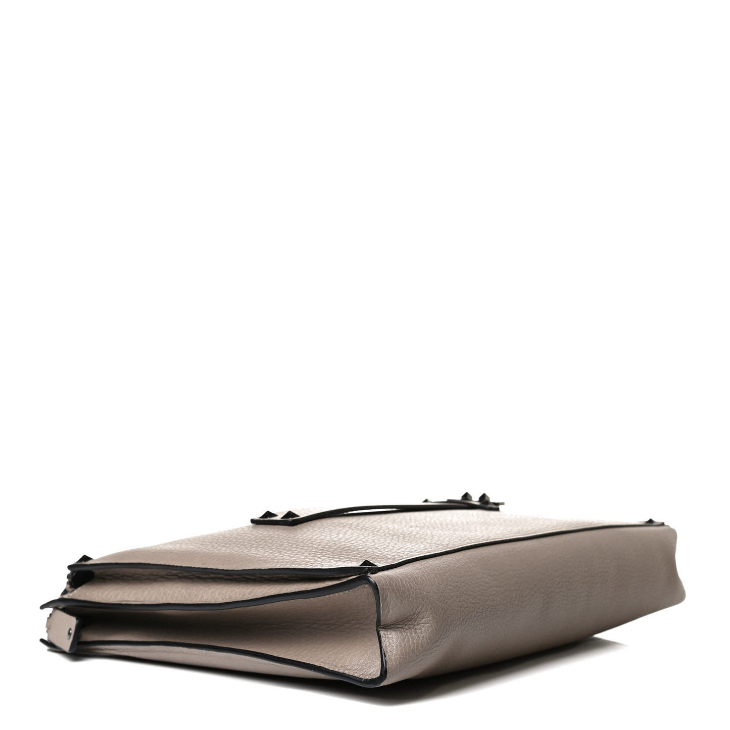 Pebbled Calfskin Rockstud Strap Clutch Poudre